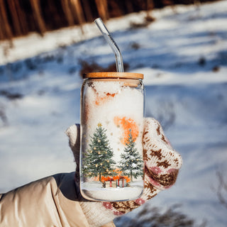 Christmas beverage cup with straw - bamboo lid glass tumbler gift
Reusable Christmas tumbler cup - eco-friendly holiday drinkware gift
Christmas glass coffee cup - festive tumbler with holiday lid and straw