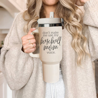 baseball mom humor gifts
baseball mom voice quote
double handle water bottle 40oz
baseball mom drinkware