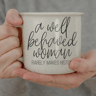 feminist coffee mug gift
empowered woman ceramic cup
well behaved woman mug