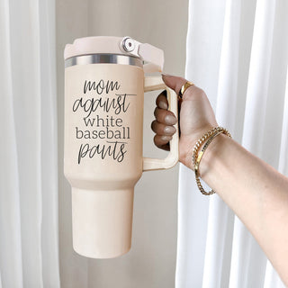 baseball mom humor gift
double handle baseball tumbler
baseball mom life tumbler