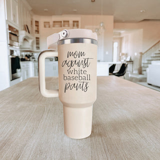 funny baseball mom tumbler 40oz
baseball mom laundry humor cup
white baseball pants mom tumbler