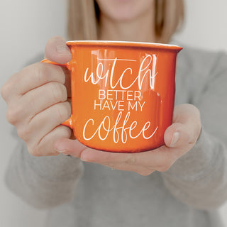 Trendy Witch Theme Mug Collection
Modern Halloween Decor Coffee Cup
Stylish Witch Coffee Mug Orange Ceramic