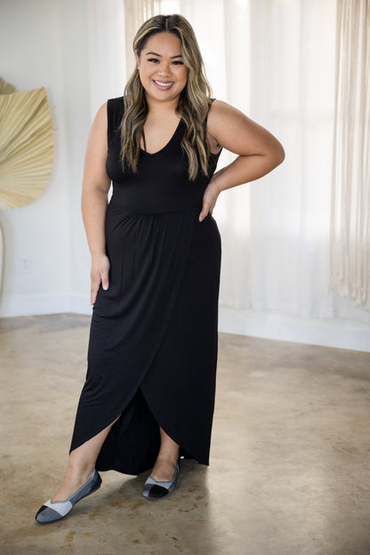 Elegantly Wrapped Maxi - Black