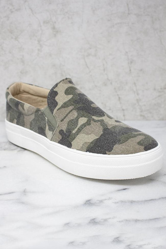 Slip Into Style Slip On Sneakers - Camo