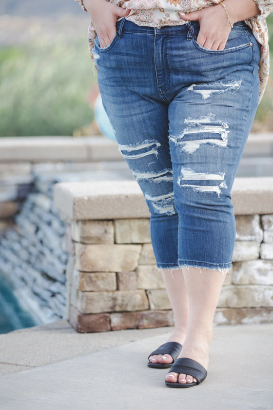 Patched To Perfection Judy Blue Capris